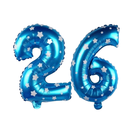     			Angolalark For Blue Foil Balloon 16 inch Size Birthday/Anniversary Decoration Items Pack of 1 | 26 Year Balloons | 26 Number