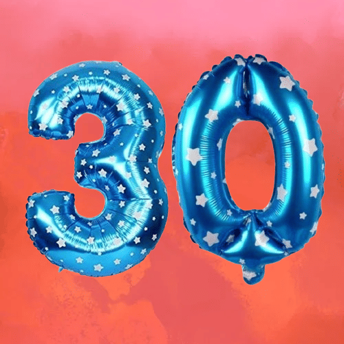     			Angolalark For Blue Foil Balloon 16 inch Size Birthday/Anniversary Decoration Items Pack of 1 | 30 Year Balloons | 30 Number