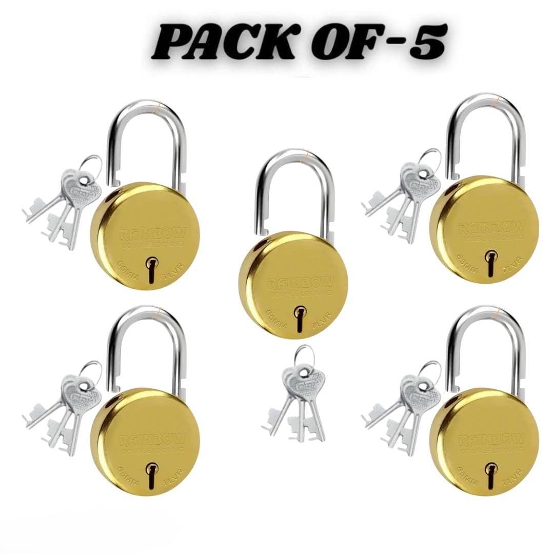     			Azco Gold RoundSmall Size Padlock 52mm | 15 Keys | 7 Levers Double Locking | Strong Hardened Corrosion Resistant Shackle