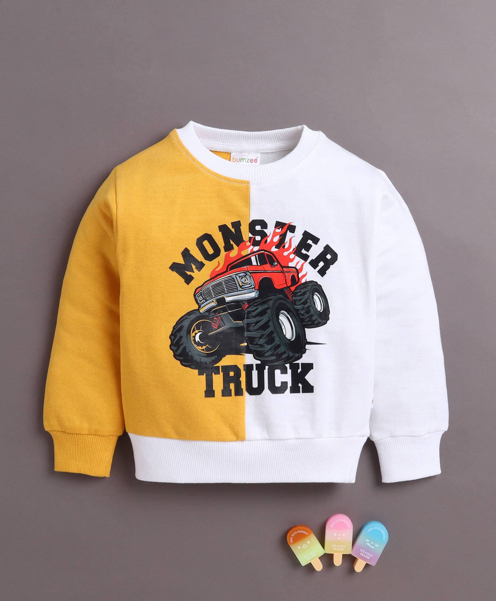     			BUMZEE Pack of 1 Boys Cotton Blend Sweatshirt ( White )
