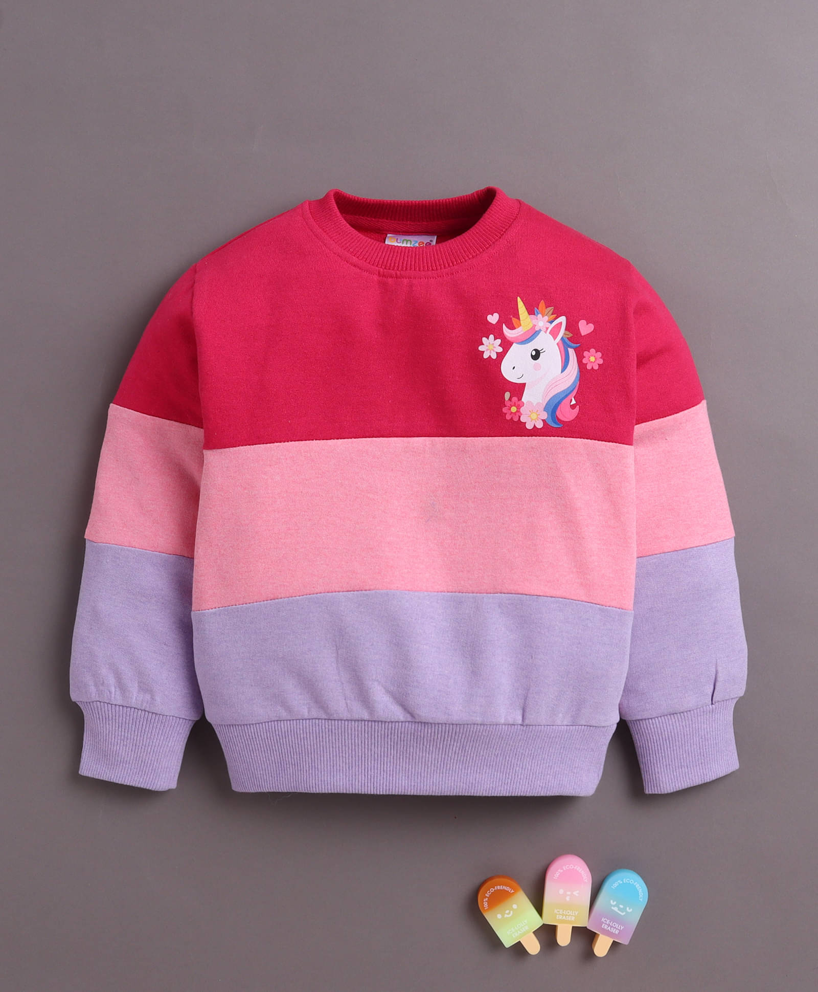     			BUMZEE Pack of 1 Girls Cotton Blend Sweatshirt ( Pink )