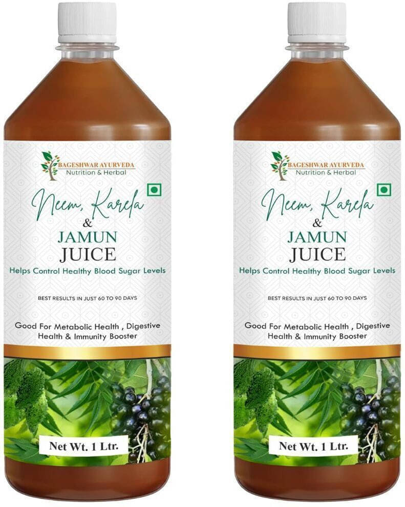     			Bageshwar Ayurveda Neem Karela Jamun Juice I Helps Control Blood Sugar Level  Diabetes, Diabetic