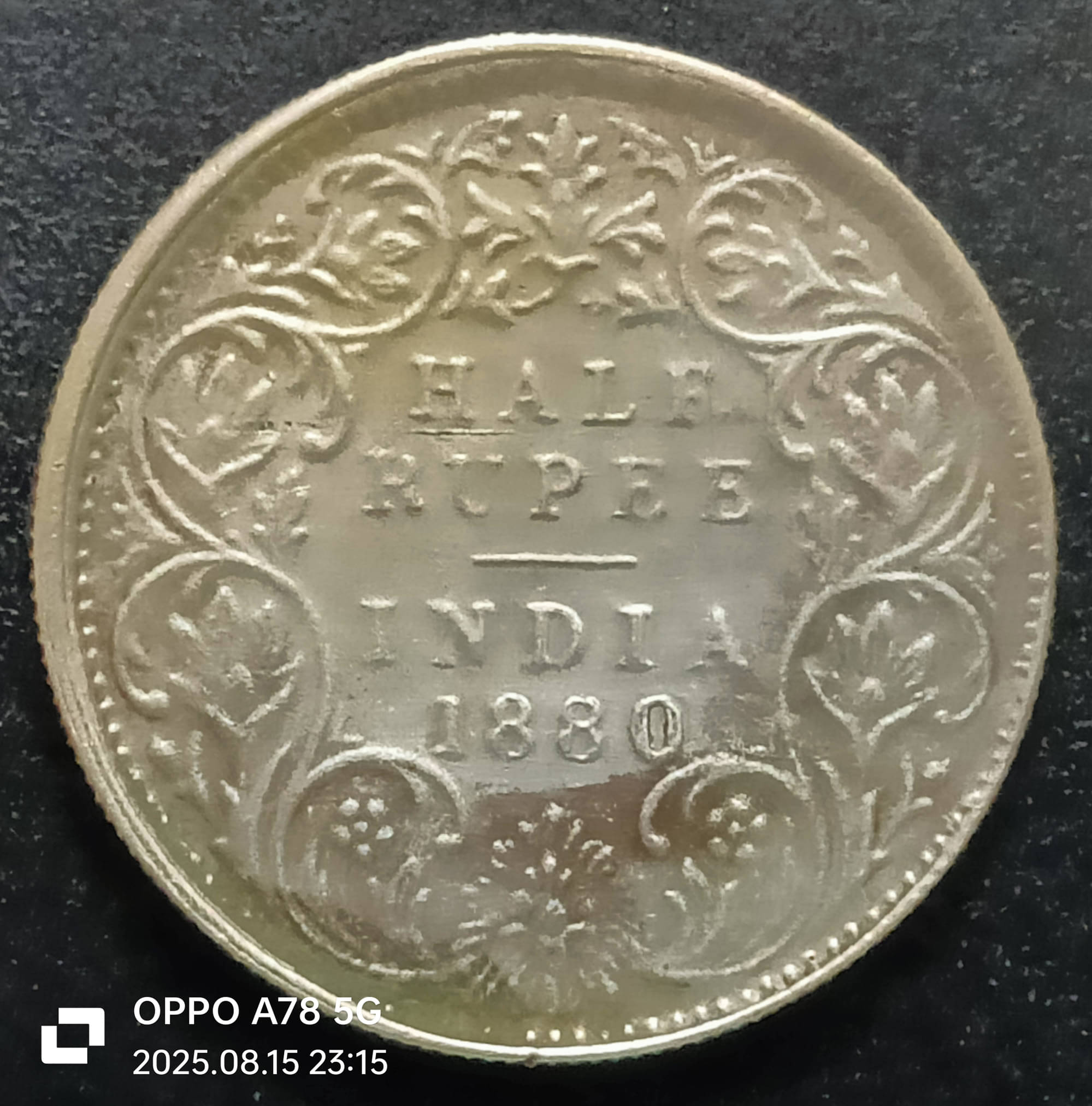 British India 1880 Silver Half Rupee Coin of Victoria Extremely Rare British India 1880 Silver Half Rupee Coin of Victoria Extremely Rare