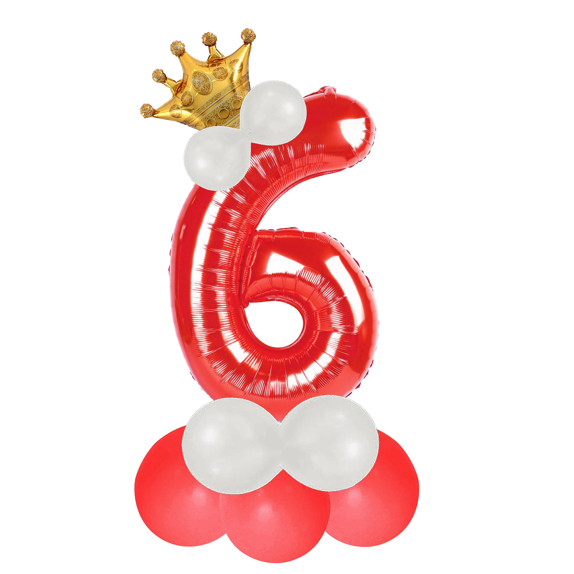     			Bubble Bells Number 6 Red Foil Balloon, For 6th Birthday, Anniversary & Party Decoration kit, 32 Inch Six Numbers Red Foil Helium Balloon| Birthday Background Decoration Kit
