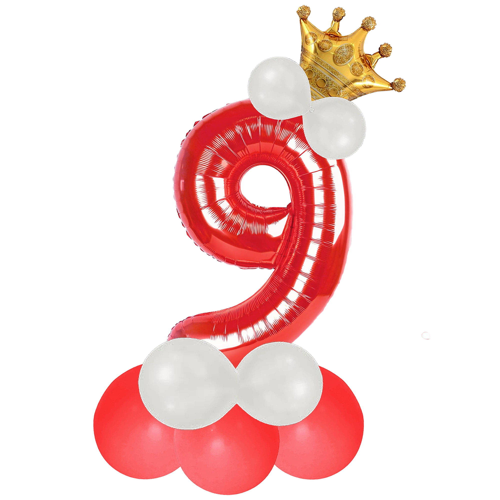     			Bubble Bells Number 9 Red Foil Balloon, For 9th Birthday, Anniversary & Party Decoration kit, 32 Inch Nine Numbers Red Foil Helium Balloon| Birthday Background Decoration Kit