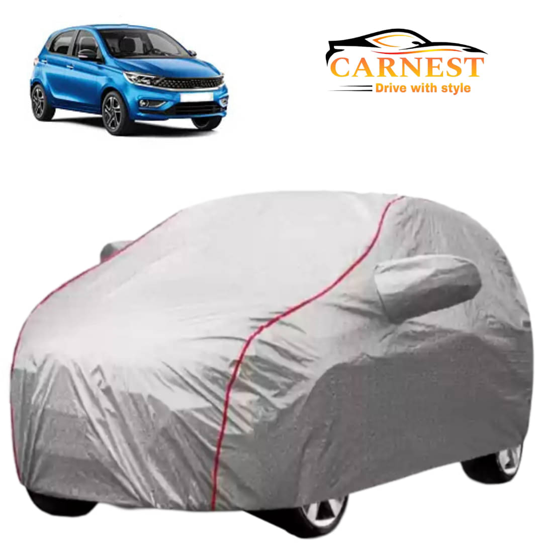     			CARNEST Car Body Cover for Tata Tiago With Mirror Pocket ( Pack of 1 ) , Silver