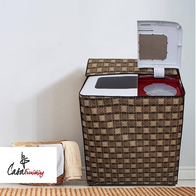     			CASA FURNISHING Semi-Automatic Washing Machine Cover Compatiable For 7 kg - BROWN
