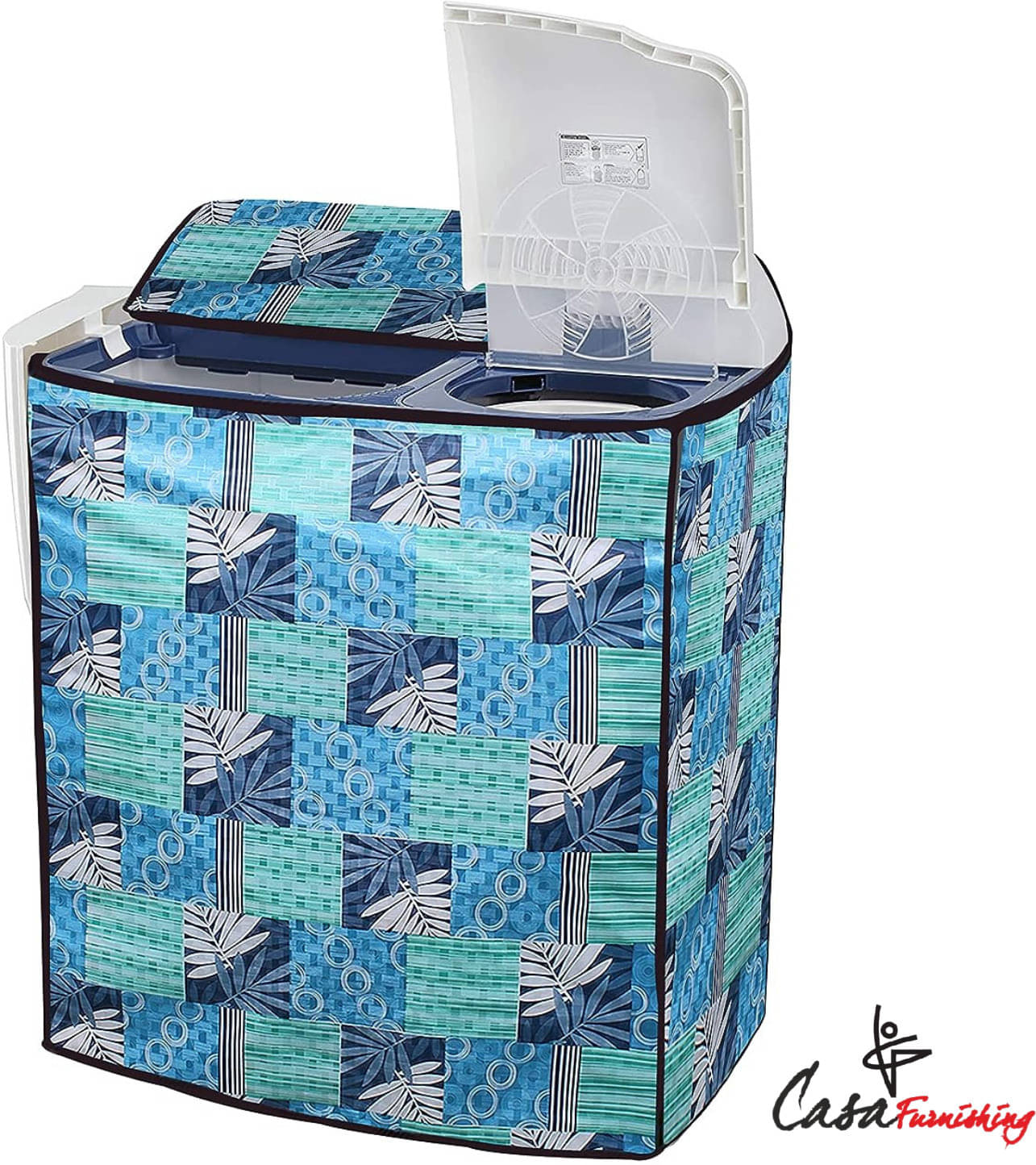 CASA FURNISHING Semi-Automatic Washing Machine Cover Compatiable For 7 kg - GREEN CASA FURNISHING Semi-Automatic Washing Machine Cover Compatiable For 7 kg - GREEN