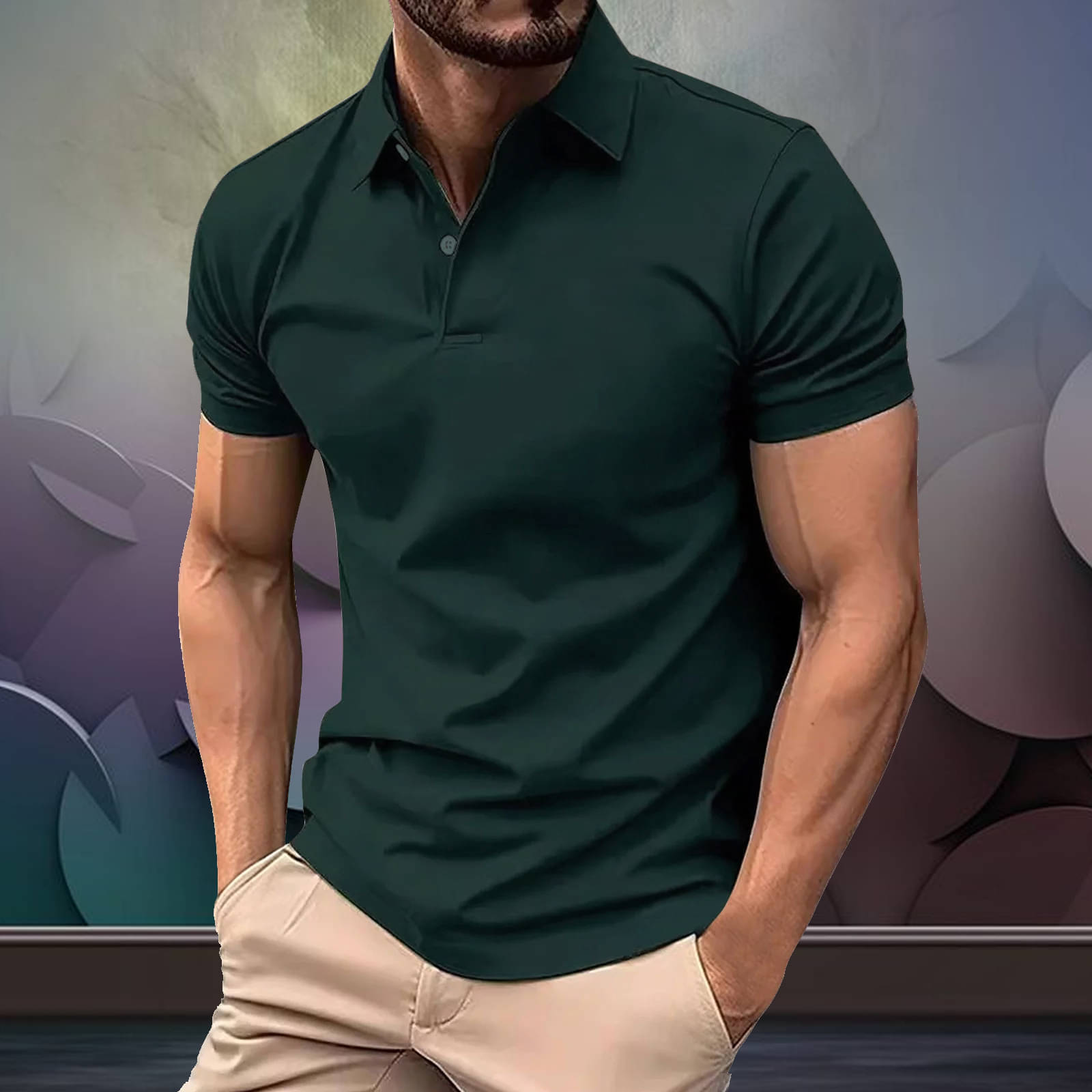 COCOSOUL Men Cotton Blend Regular Fit Solid Polo T Shirt ( Dark Green )     			COCOSOUL Men Cotton Blend Regular Fit Solid Polo T Shirt ( Dark Green )