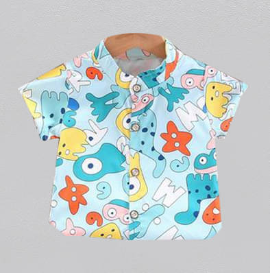     			DANGAR Pack of 1 Boys Polyester Half Sleeves Shirt ( Sky Blue )