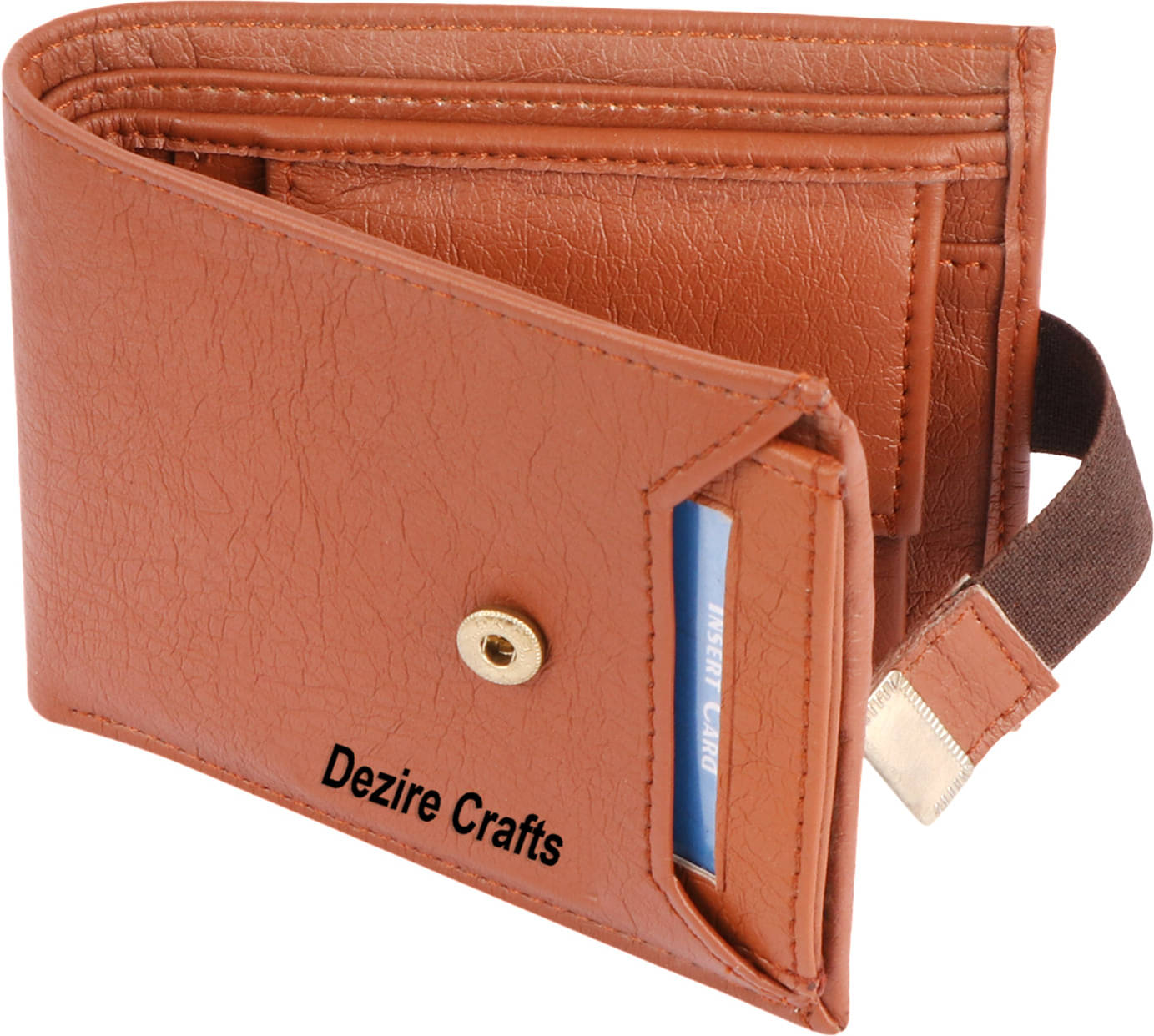     			Dezire Crafts Faux Leather Solid Men's Regular Wallet With 6 Slots For Card ( Tan , Pack of 1 )