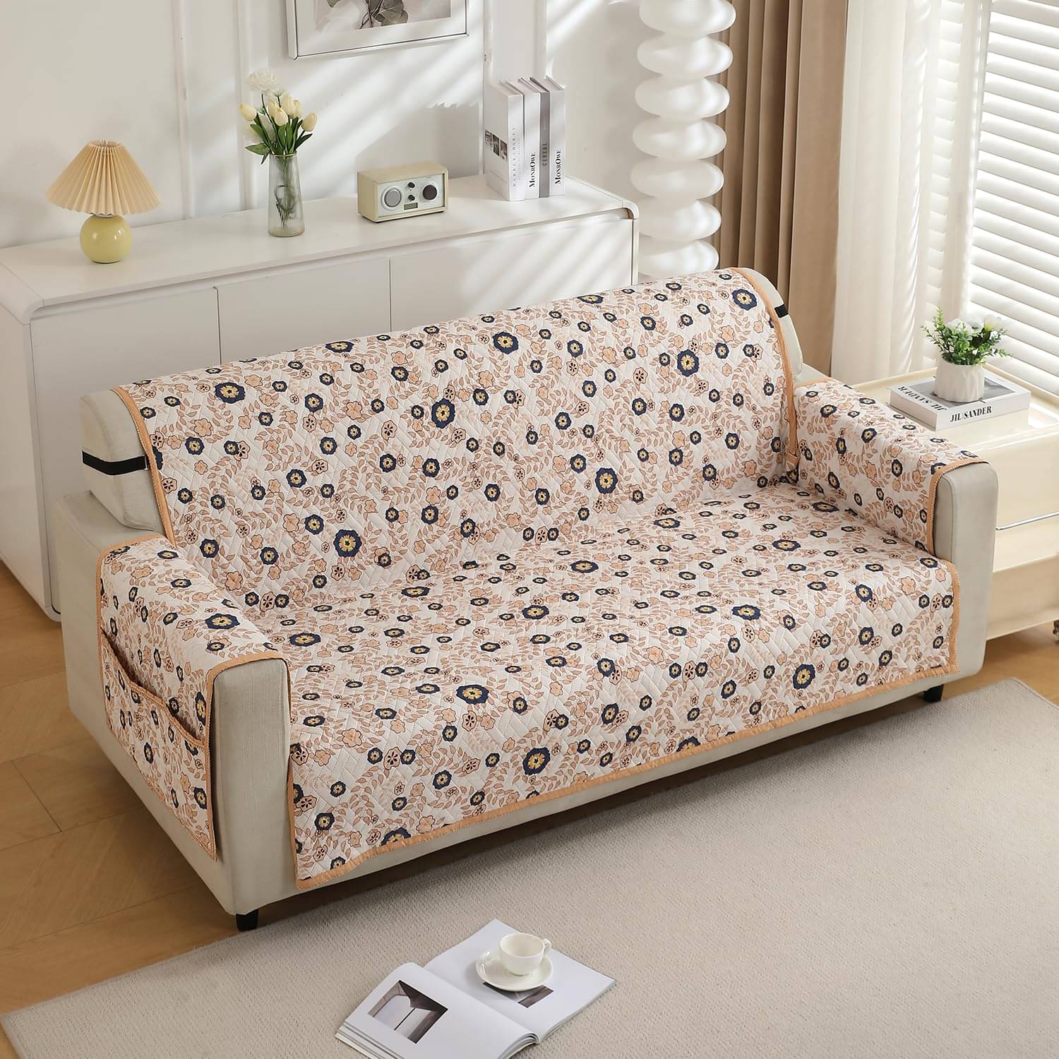     			Essensa furnishings 3 Seater Polyester Sofa Cover ( Pack of 1 )