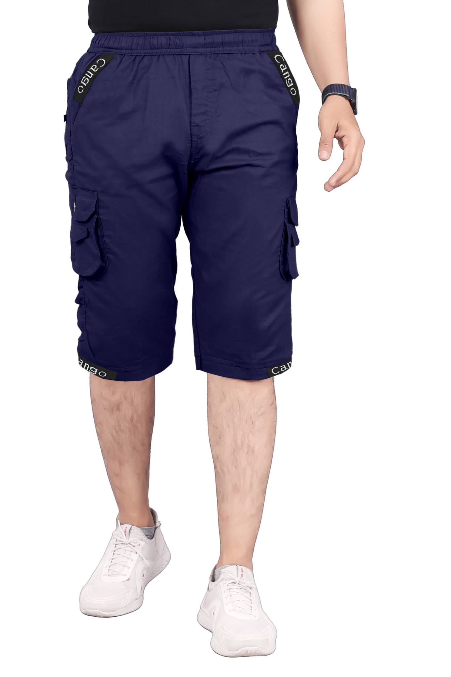     			Ethnic trove Blue Cotton Blend Men's Three-Fourths ( Pack of 1 )