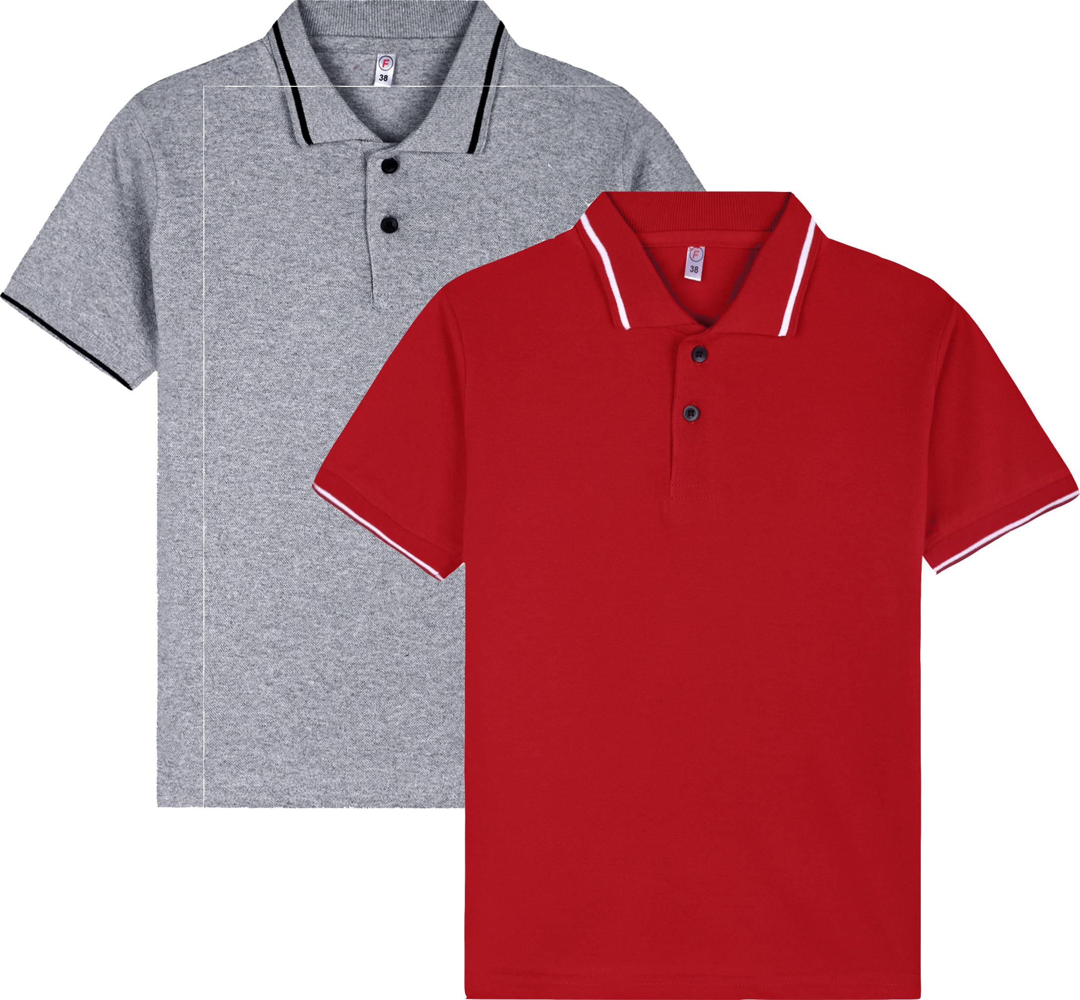     			Eye Water Pack of 2 Boys Cotton Blend Polo T-Shirt ( Grey )