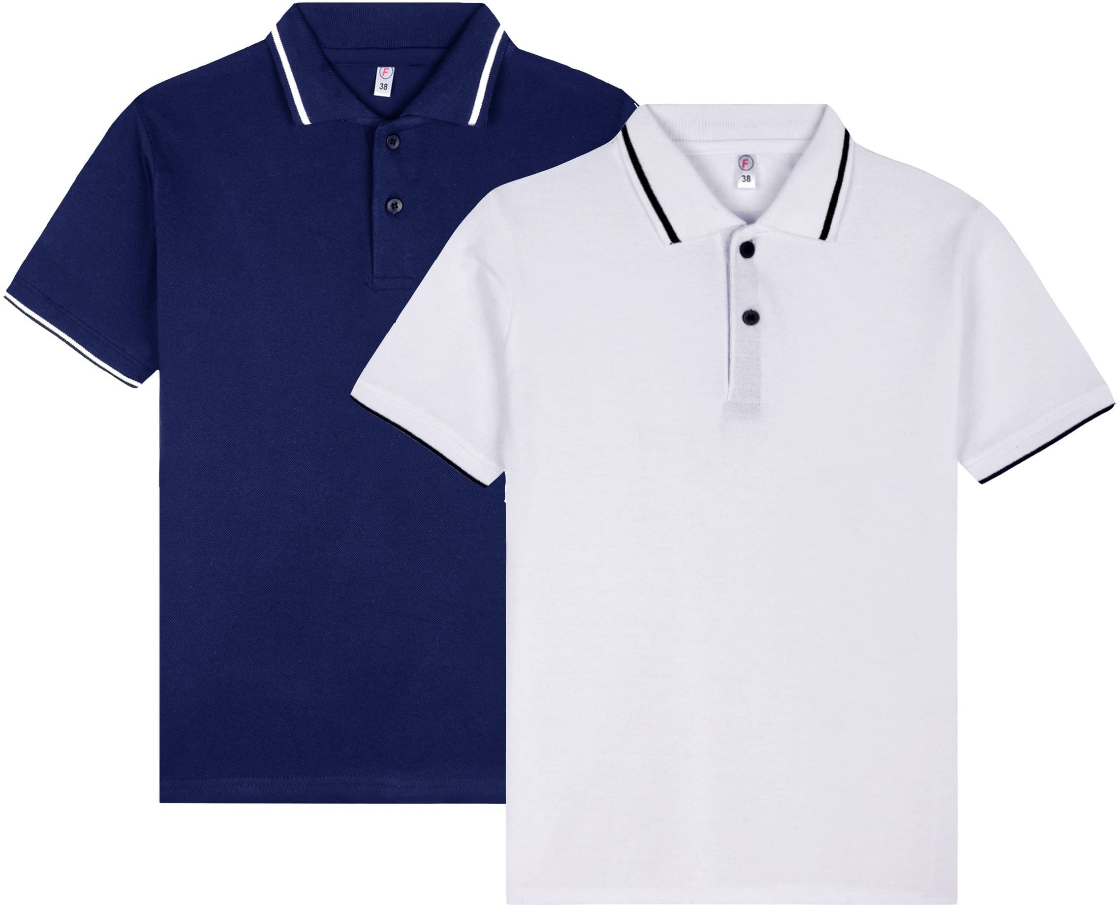     			Eye Water Pack of 2 Boys Cotton Blend Polo T-Shirt ( White )