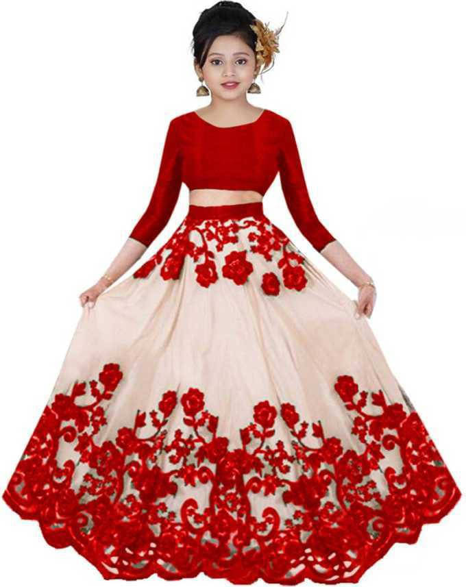     			FULPARI Net Lehenga Choli Set For Girls ( Pack of 1 , Red )