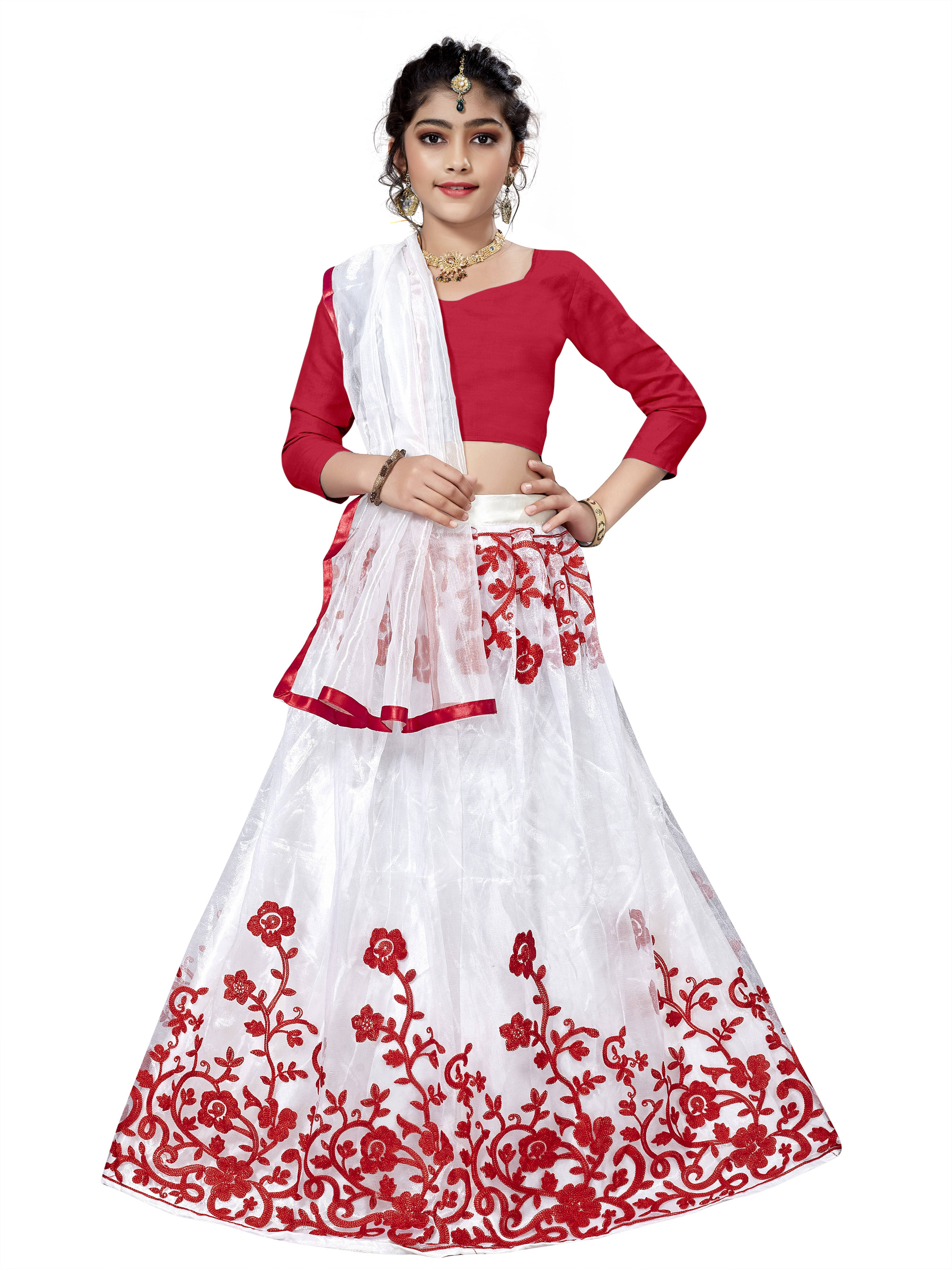     			FULPARI Silk Lehenga Choli Set For Girls ( Pack of 1 , Multicolor )