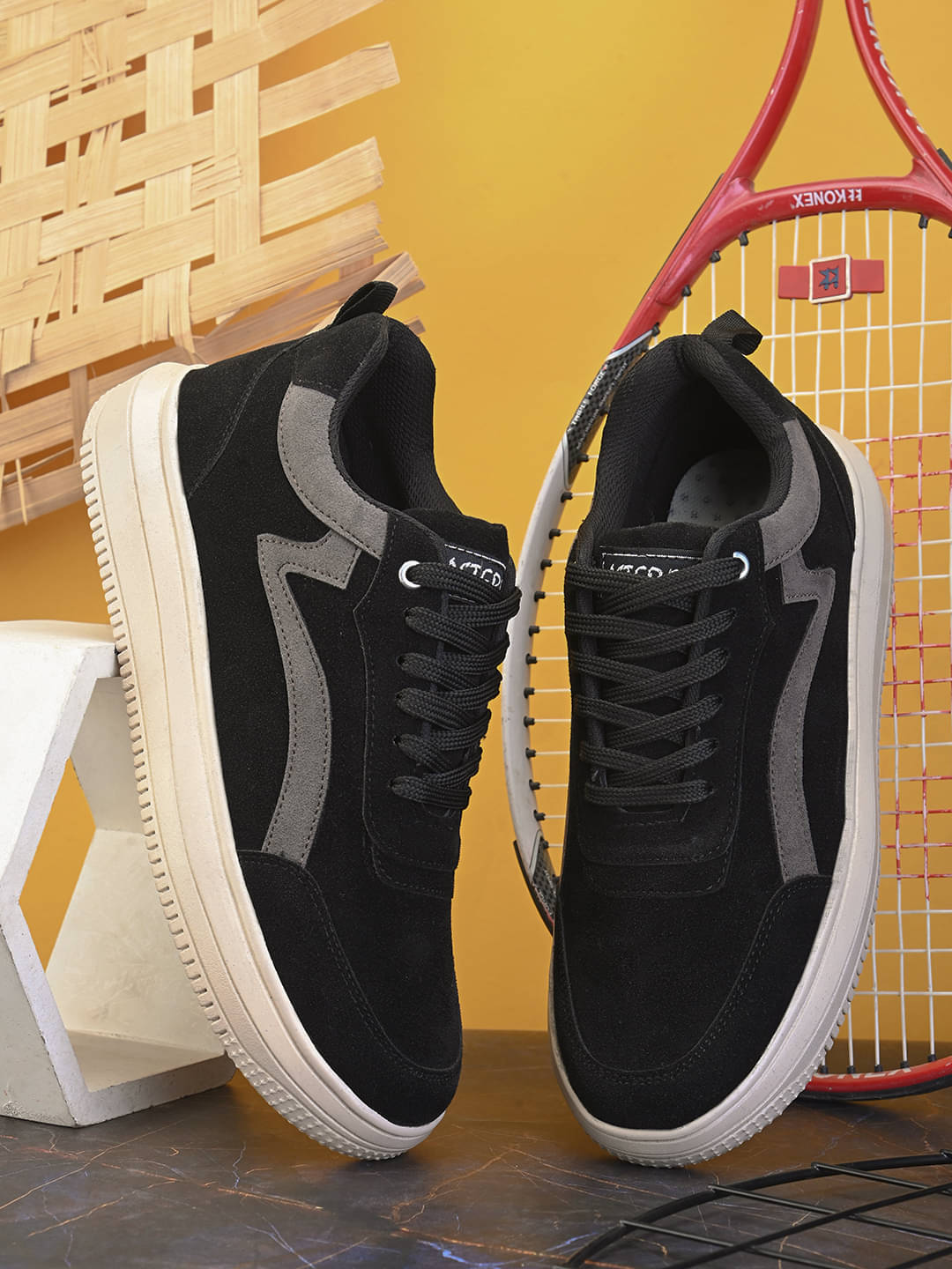     			INVERSION Black Men's Sneakers