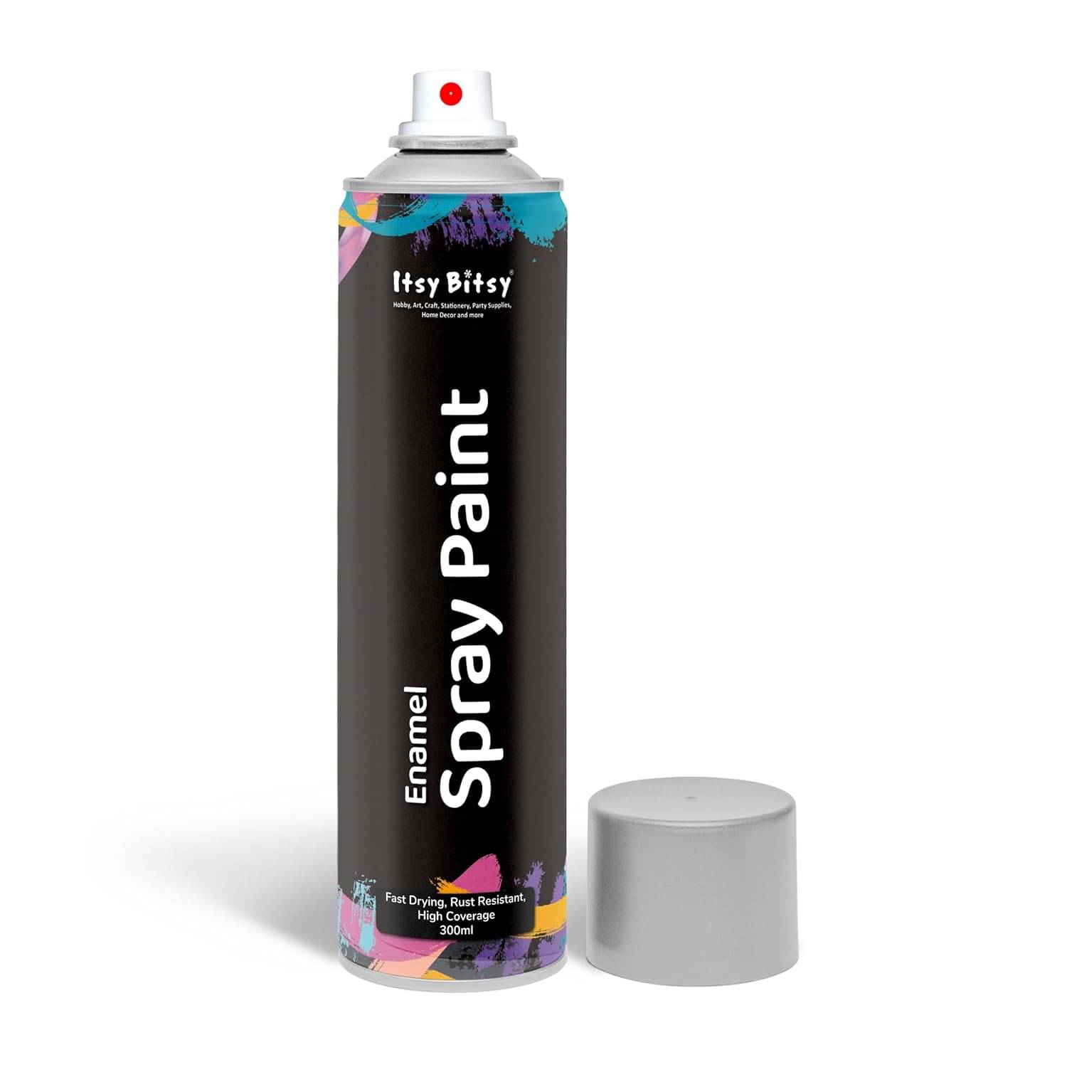     			ITSY BITSY Spray Paint Metallic Silver 300ml | Quick Dry Multi-Surface Paint for Metal, Wood, Plastic, Wall | Long-Lasting Smooth Metallic Finish