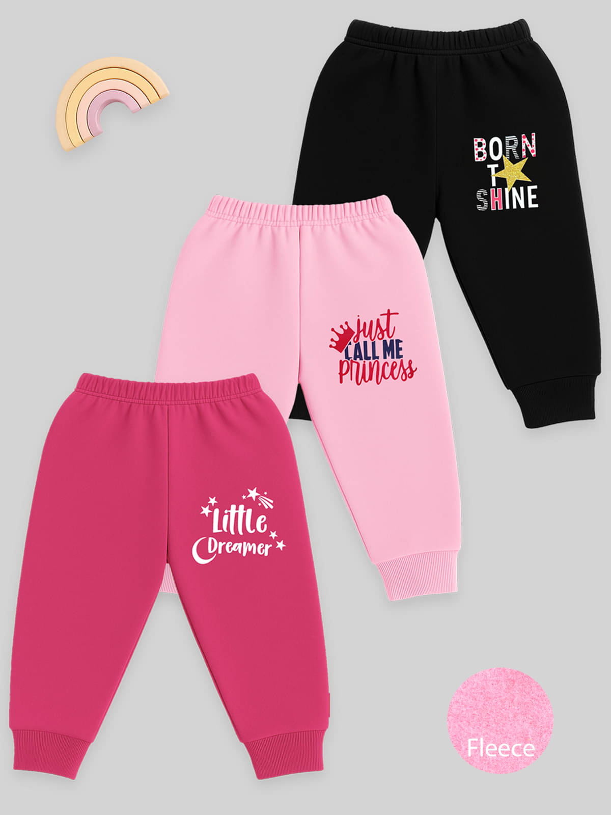     			Kuchipoo Pack of 3 Girls Cotton Blend Trackpants ( Colors )