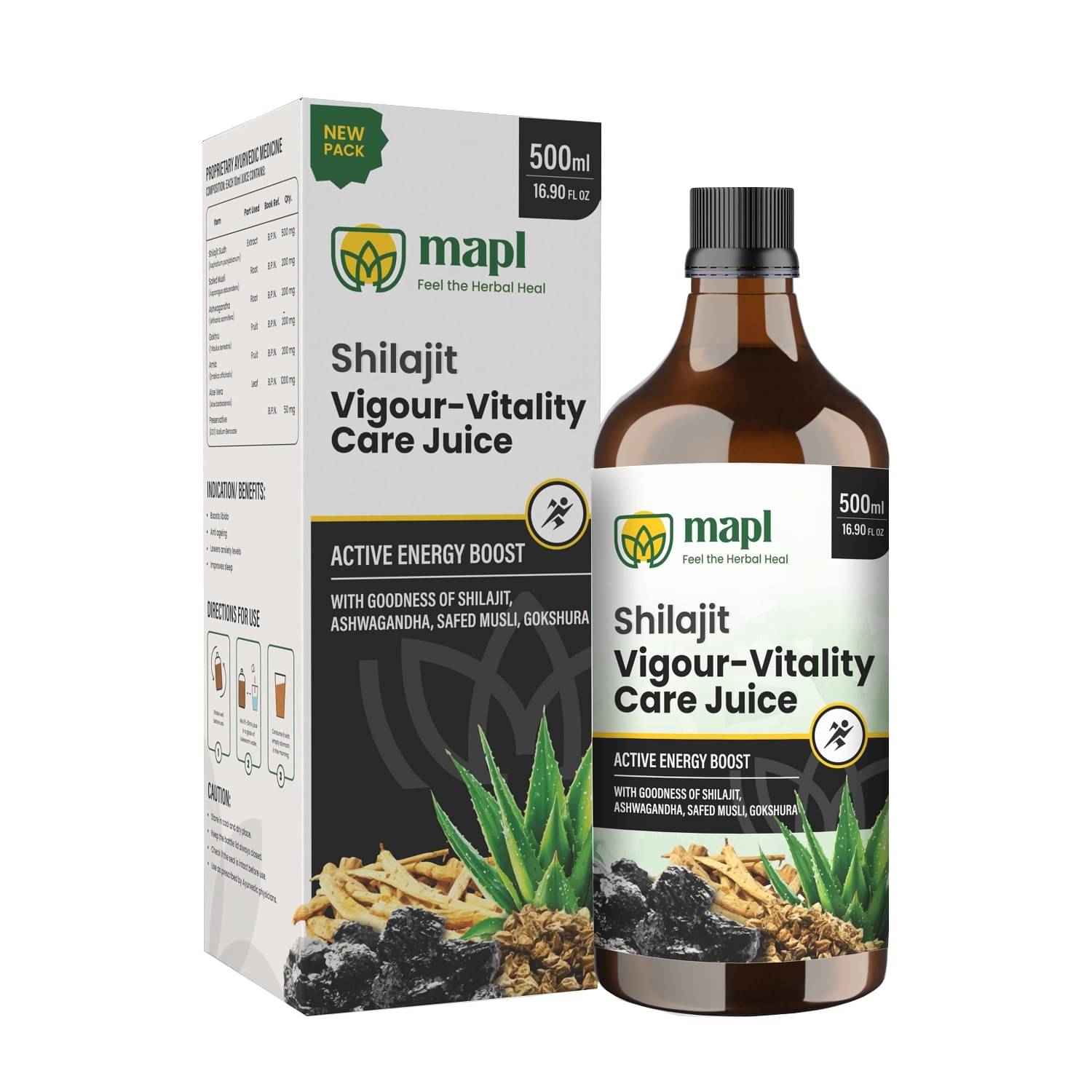     			MAPL Shilajit Juice With 5 Potent Herbs 500ml (Pack of 1)