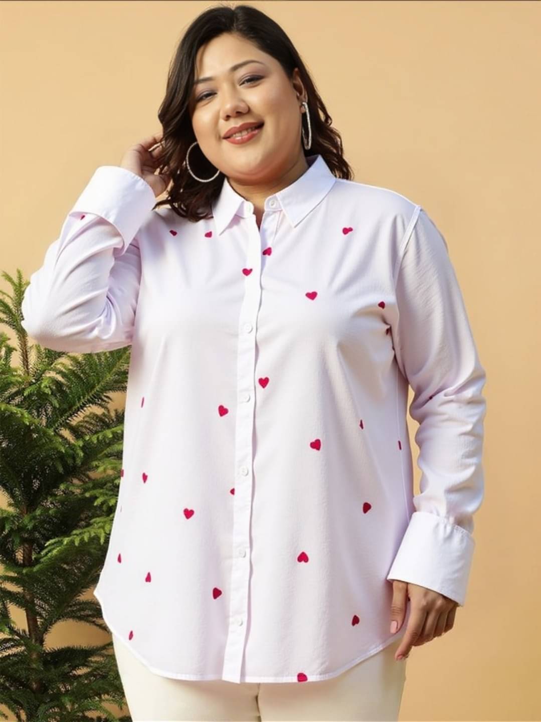 MAYKR Women Printed Cotton Shirt ( White ) MAYKR Women Printed Cotton Shirt ( White )