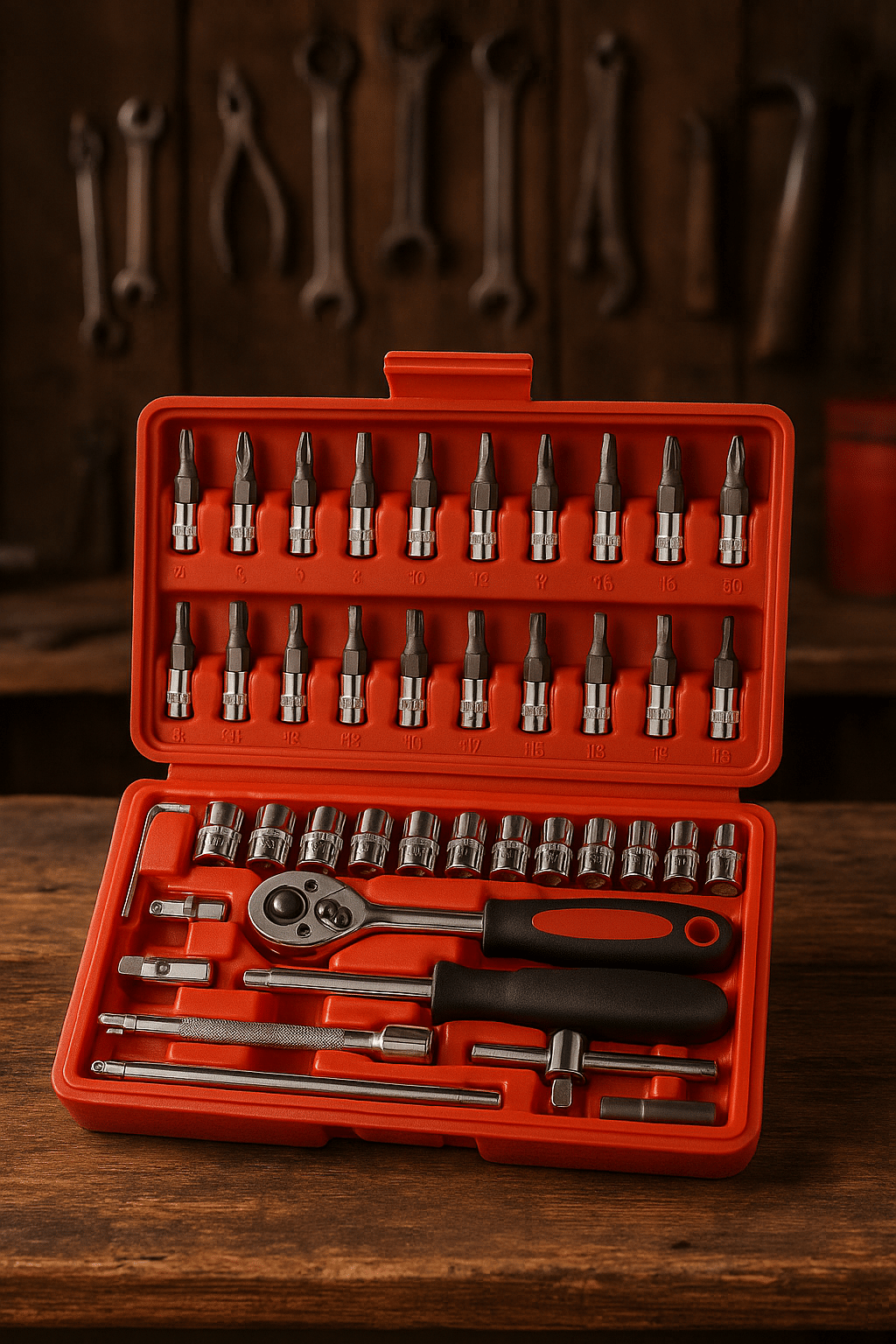 Metal 46 PCS Screwdriver Kit And Multi-Purpose Combination Tool Case Precision Socket Set | Durable Wrench Tool Set | For DIY Projects, Automotive, Furniture & Appliance - 46Pctk Metal 46 PCS Screwdriver Kit And Multi-Purpose Combination Tool Case Precision Socket Set | Durable Wrench Tool Set | For DIY Projects, Automotive, Furniture & Appliance - 46Pctk