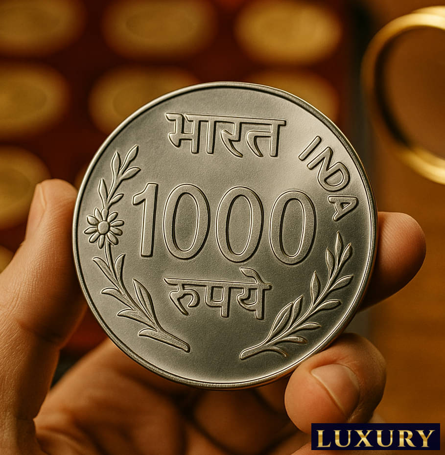     			Most Demanded 1000 Rupees, Mahatma Gandhi - India Silver-plated Rare to Find this Coin