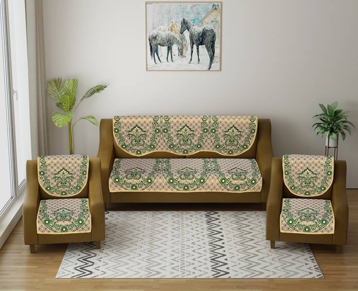     			Multitex 5 Seater Cotton Sofa Cover ( Pack of 6 )