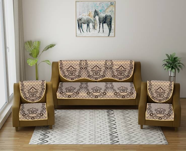     			Multitex 5 Seater Cotton Sofa Cover ( Pack of 6 )
