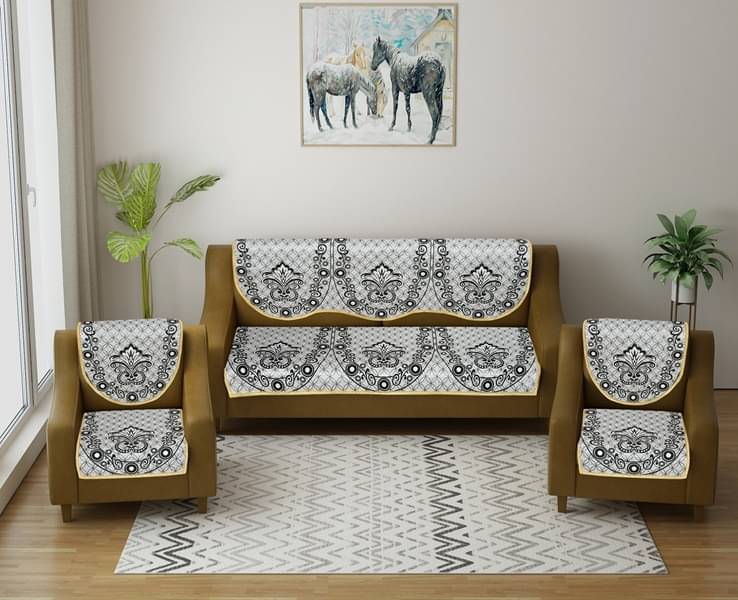     			Multitex 5 Seater Cotton Sofa Cover ( Pack of 6 )