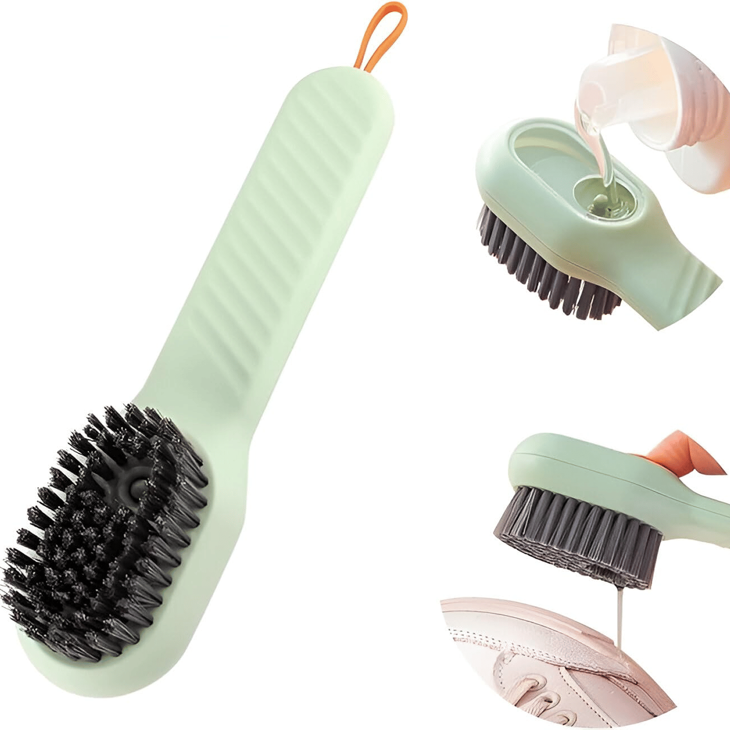     			Plastic Soap Dispensing Cleaning Brush With Handle | Scrubbing Reusable Washing Shoe Brush For Shoes Clothes Cleaning