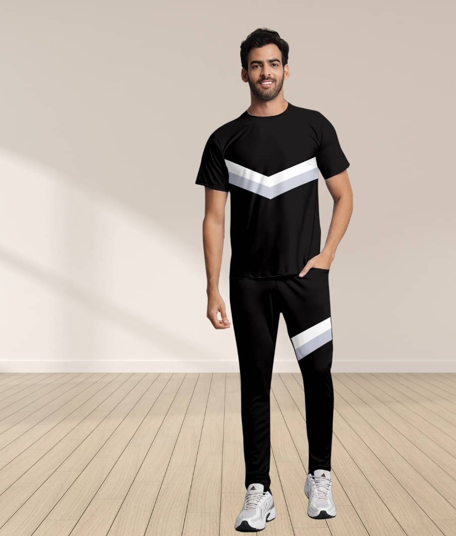 RABBY Black Polyester Blend Regular Fit Men's Tracksuit ( Pack of 1 ) RABBY Black Polyester Blend Regular Fit Men's Tracksuit ( Pack of 1 )