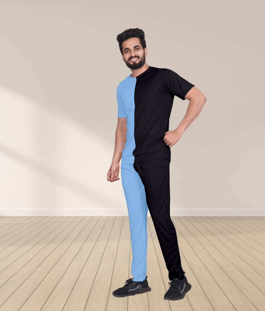     			RABBY Blue Polyester Blend Regular Fit Men's Tracksuit ( Pack of 1 )