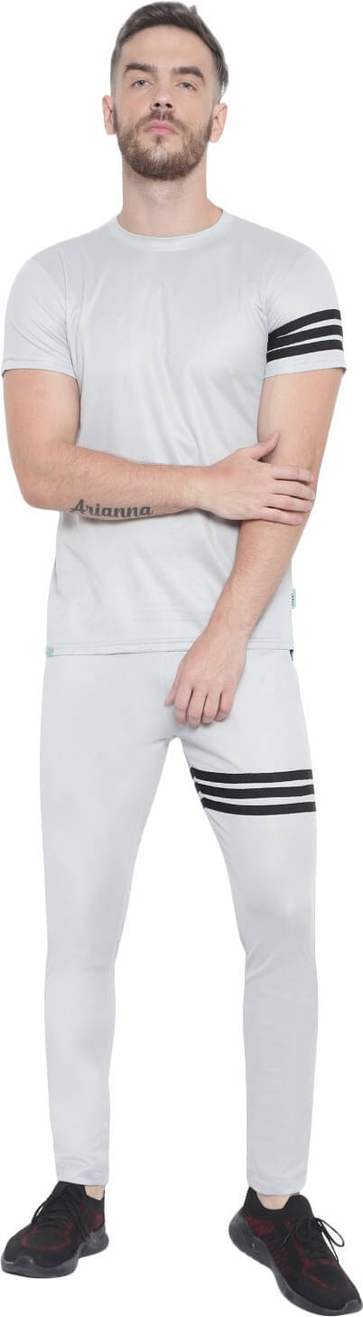     			RABBY Grey Cotton Blend Regular Fit Men's Tracksuit ( Pack of 1 )