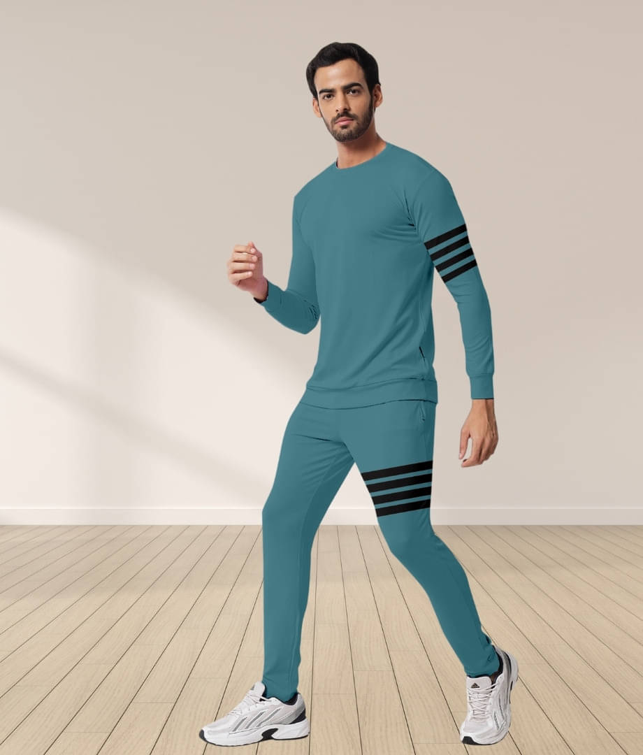     			RABBY Light Green Polyester Blend Regular Fit Men's Tracksuit ( Pack of 1 )