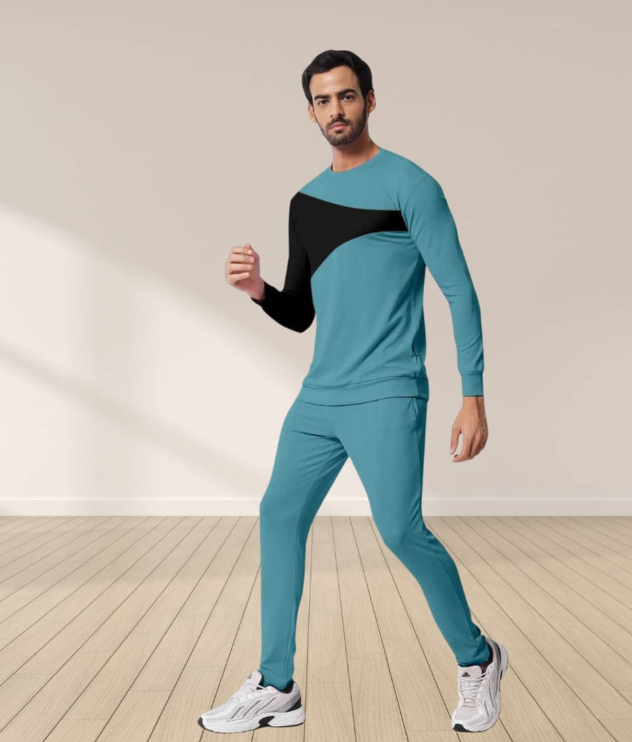    			RABBY Light Green Polyester Blend Regular Fit Men's Tracksuit ( Pack of 1 )