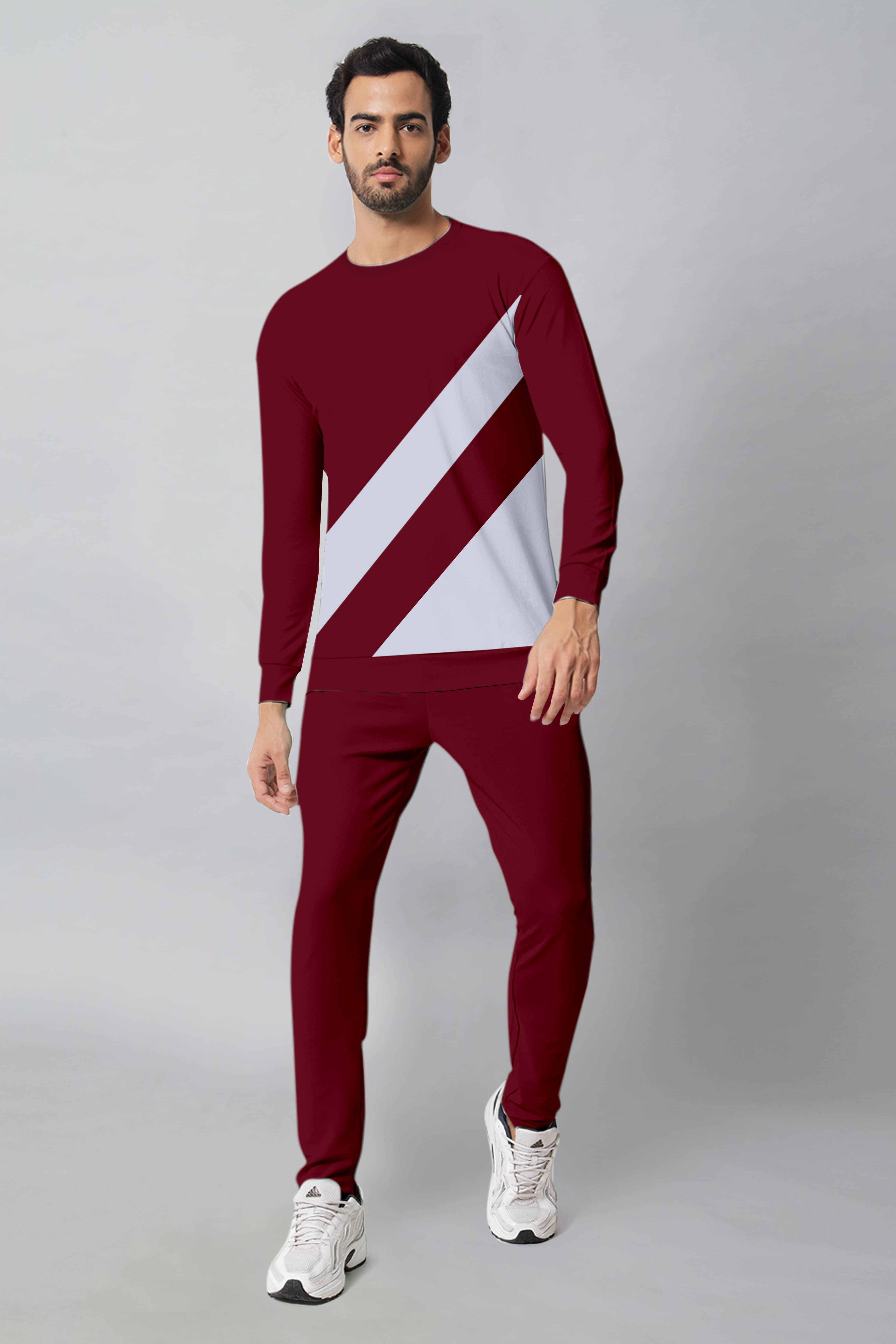     			RABBY Maroon Polyester Regular Fit Men's Tracksuit ( Pack of 1 )