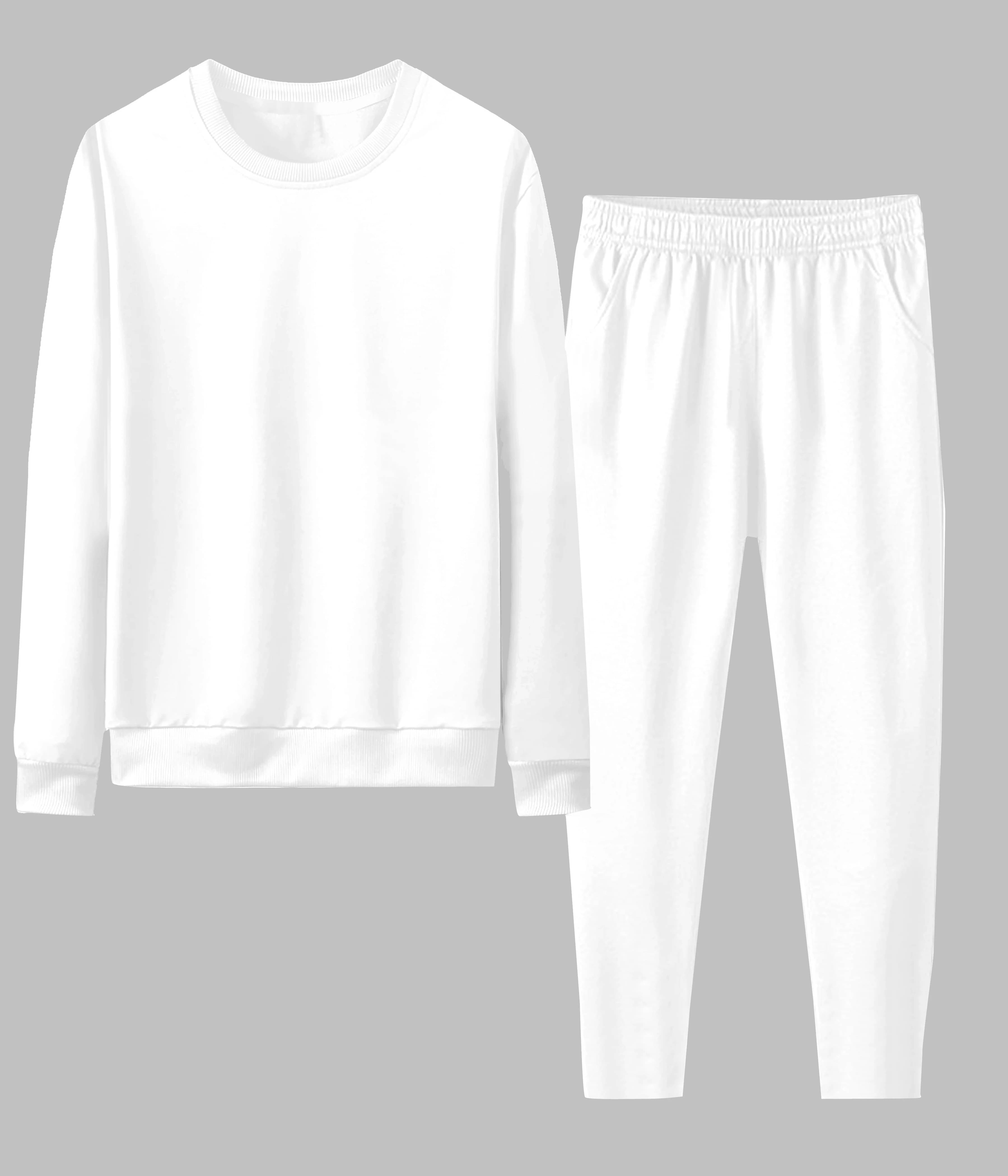     			RABBY White Polyester Blend Regular Fit Men's Tracksuit ( Pack of 1 )
