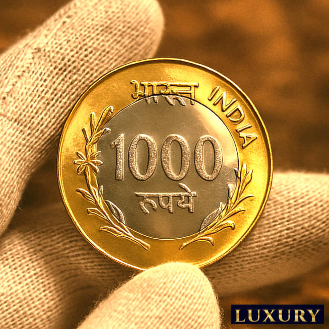 Rare 1000 Rupees, Mahatma Gandhi - India Collecting old Fancy Rare Bi-Metallic Coin Rare 1000 Rupees, Mahatma Gandhi - India Collecting old Fancy Rare Bi-Metallic Coin
