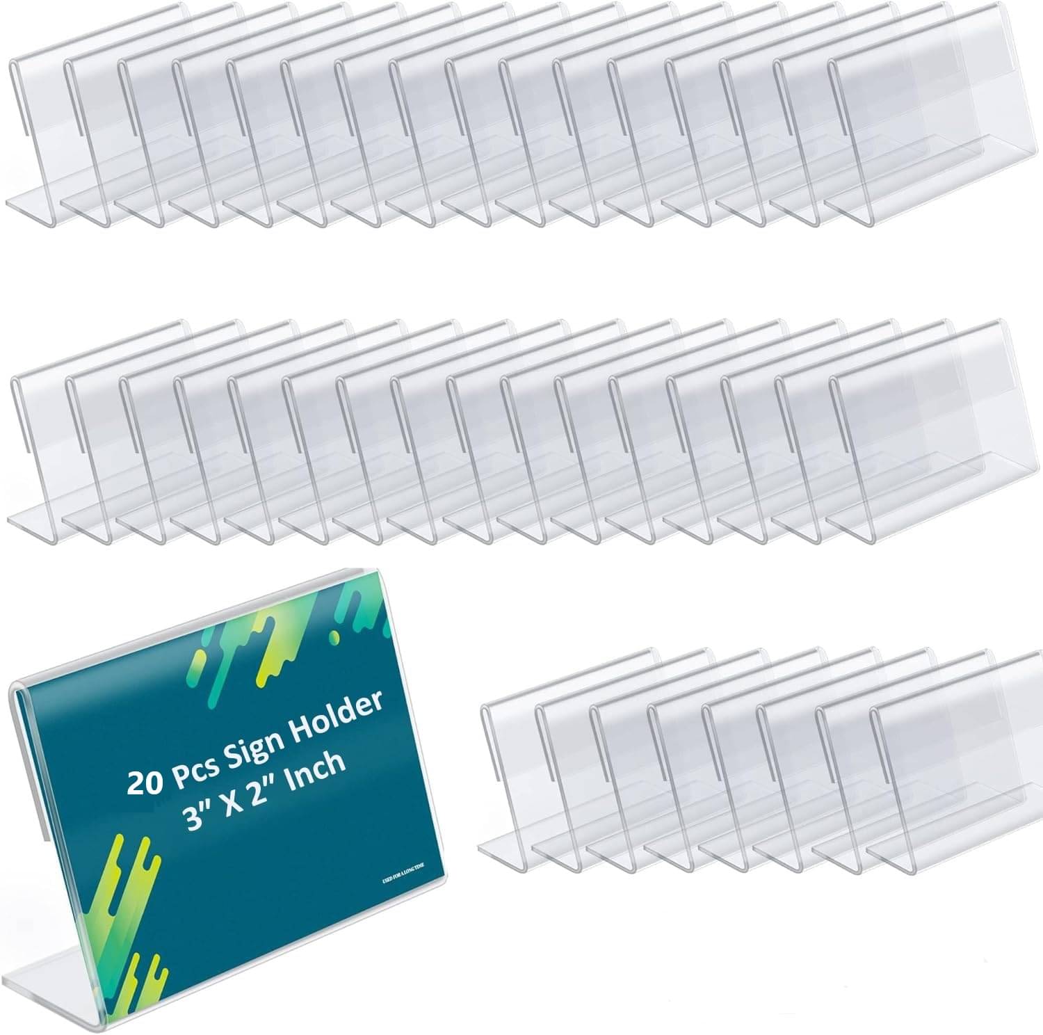     			Rasper Acrylic Sign Holder L Shape Table Display Stand Label Price Tag Name Card Holder for School Office Counter Restaurants Supermarket Store Shop Acrylic Food Tag (3x2 Inches) (Pack Of 20)