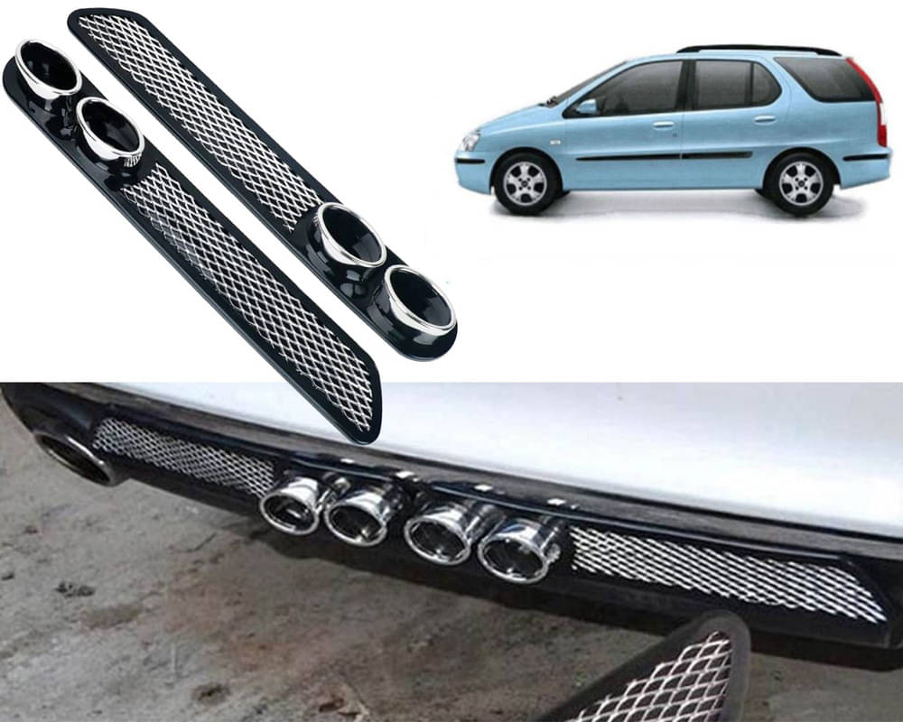 Rear Dual Tip Bumper Lip Diffuser Car Back Bumper Spoiler Lip Splitter Chrome Compatible with Indigo Marina Rear Dual Tip Bumper Lip Diffuser Car Back Bumper Spoiler Lip Splitter Chrome Compatible with Indigo Marina
