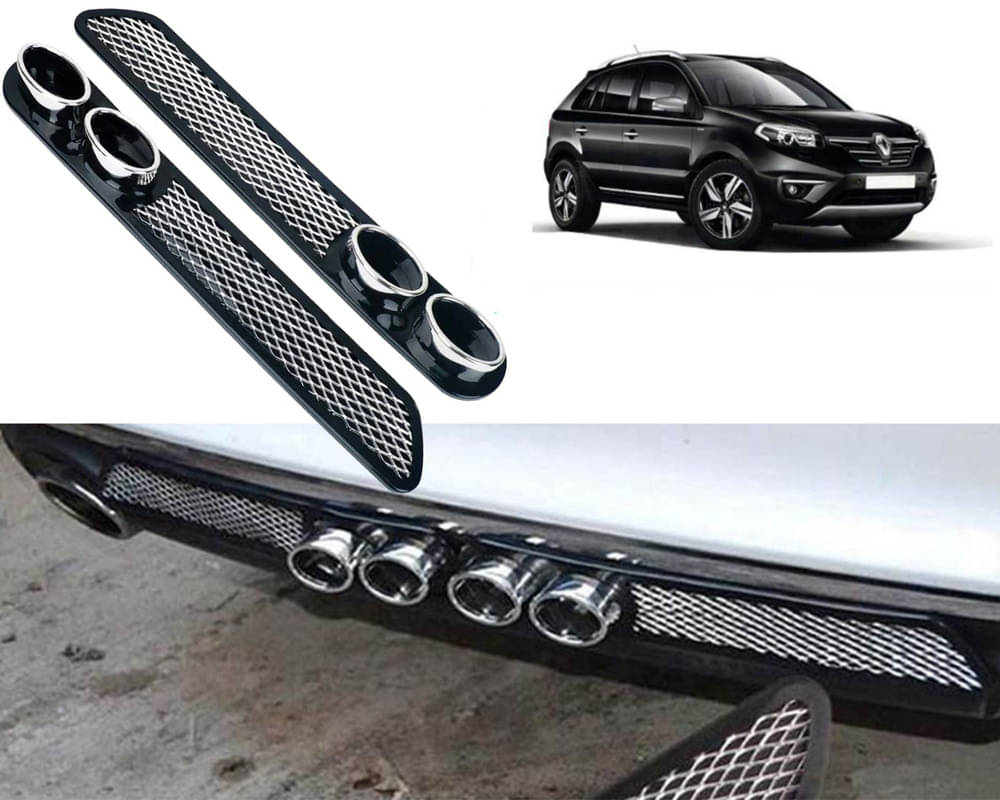     			Rear Dual Tip Bumper Lip Diffuser Car Back Bumper Spoiler Lip Splitter Chrome Compatible with Koleos