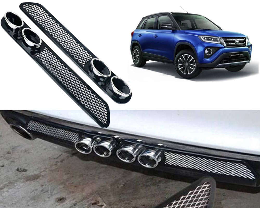 Rear Dual Tip Bumper Lip Diffuser Car Back Bumper Spoiler Lip Splitter Chrome Compatible with Urban Cruiser Rear Dual Tip Bumper Lip Diffuser Car Back Bumper Spoiler Lip Splitter Chrome Compatible with Urban Cruiser