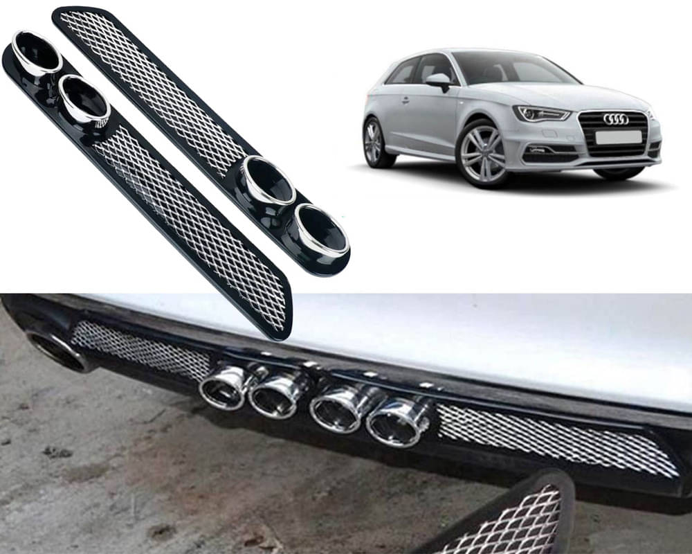 Rear Dual Tip Bumper Lip Diffuser Car Back Bumper Spoiler Lip Splitter Chrome Compatible with E250 Rear Dual Tip Bumper Lip Diffuser Car Back Bumper Spoiler Lip Splitter Chrome Compatible with E250