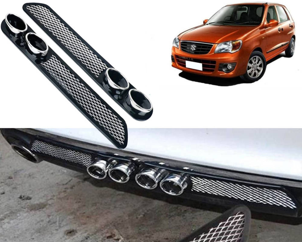 Rear Dual Tip Bumper Lip Diffuser Car Back Bumper Spoiler Lip Splitter Chrome Compatible with Alto K10 Rear Dual Tip Bumper Lip Diffuser Car Back Bumper Spoiler Lip Splitter Chrome Compatible with Alto K10