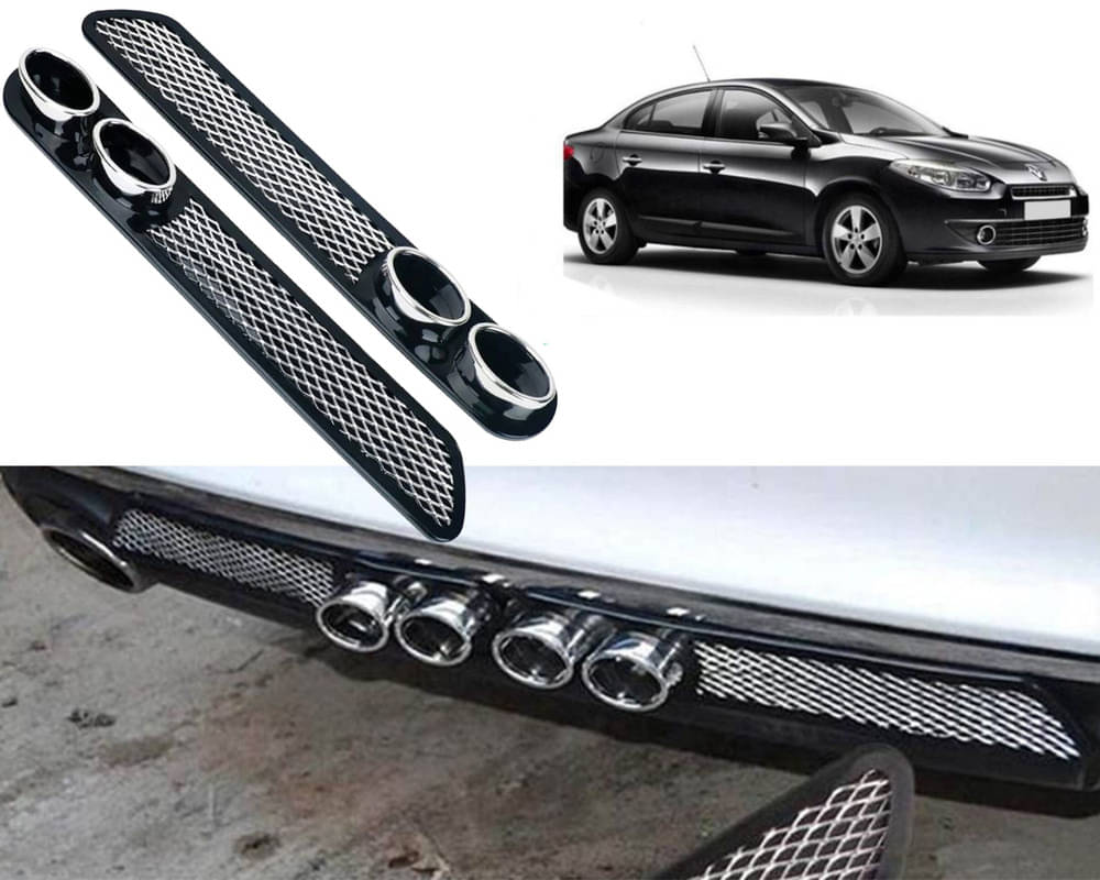 Rear Dual Tip Bumper Lip Diffuser Car Back Bumper Spoiler Lip Splitter Chrome Compatible with Fluence Rear Dual Tip Bumper Lip Diffuser Car Back Bumper Spoiler Lip Splitter Chrome Compatible with Fluence