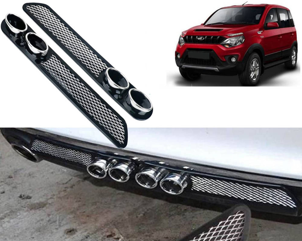     			Rear Dual Tip Bumper Lip Diffuser Car Back Bumper Spoiler Lip Splitter Chrome Compatible with Nuvo Sport