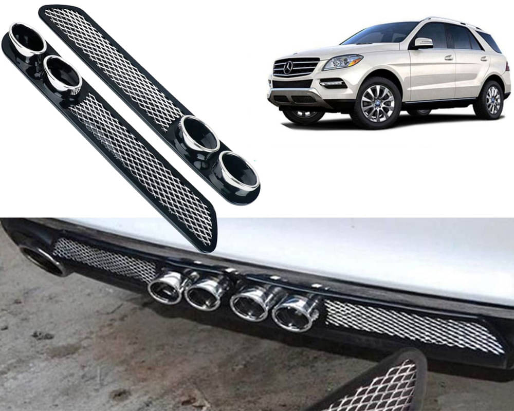 Rear Dual Tip Bumper Lip Diffuser Car Back Bumper Spoiler Lip Splitter Chrome Compatible with Benz ML350 Rear Dual Tip Bumper Lip Diffuser Car Back Bumper Spoiler Lip Splitter Chrome Compatible with Benz ML350