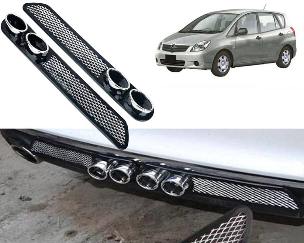 Rear Dual Tip Bumper Lip Diffuser Car Back Bumper Spoiler Lip Splitter Chrome Compatible with Spacio Rear Dual Tip Bumper Lip Diffuser Car Back Bumper Spoiler Lip Splitter Chrome Compatible with Spacio
